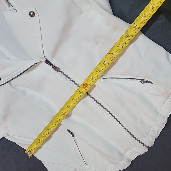 Nic + Zoe Fall Linen Rayon Bomber Motorcycle White Jacket Outerwear Size XL - Picture 9 of 12